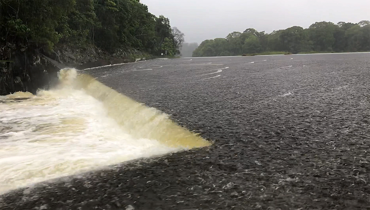 Rocky Creek Dam spilling